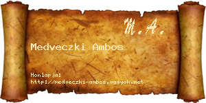 Medveczki Ambos névjegykártya